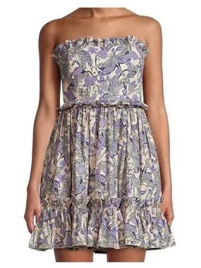 AGUA BENDITA NWT $410 Strapless Lavender Floral Sundress